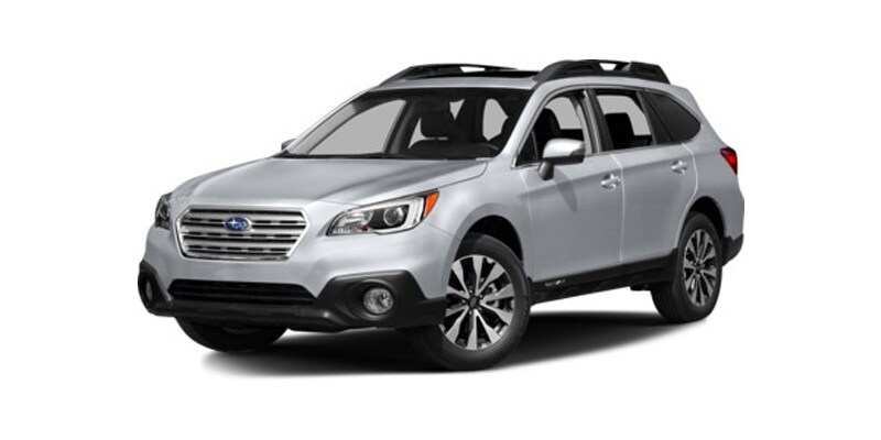 Image is of a silver Subaru Outback on a white background.
