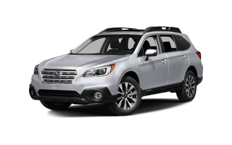 Image is of a silver Subaru Outback on a white background.