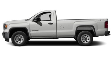 Image shows a white GMC Sierra on a white background.