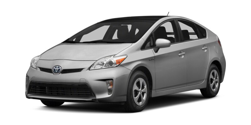 Image shows a silver Toyota Prius on a white background.