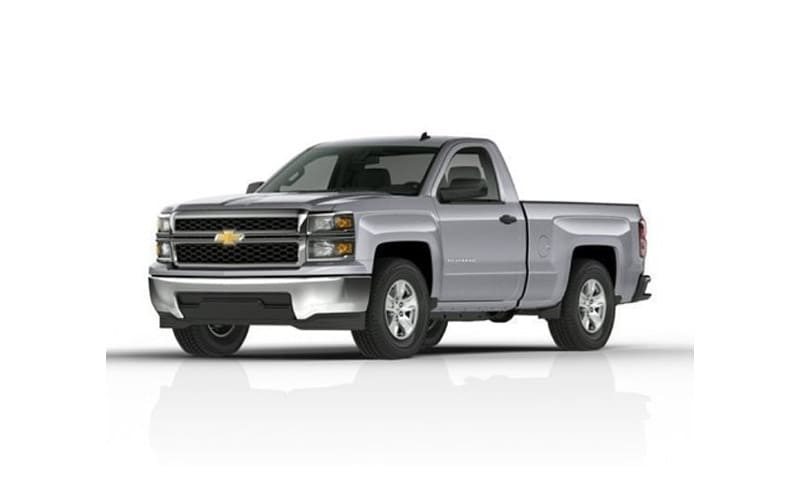 Image shows a white Chevrolet Silverado with a plain background.