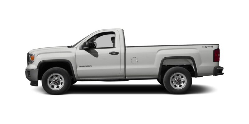 Image shows a white GMC Sierra on a white background.