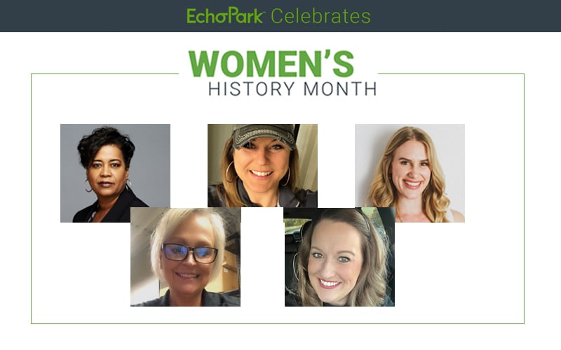 Five portrait images of a female leaders at EchoPark Automotive